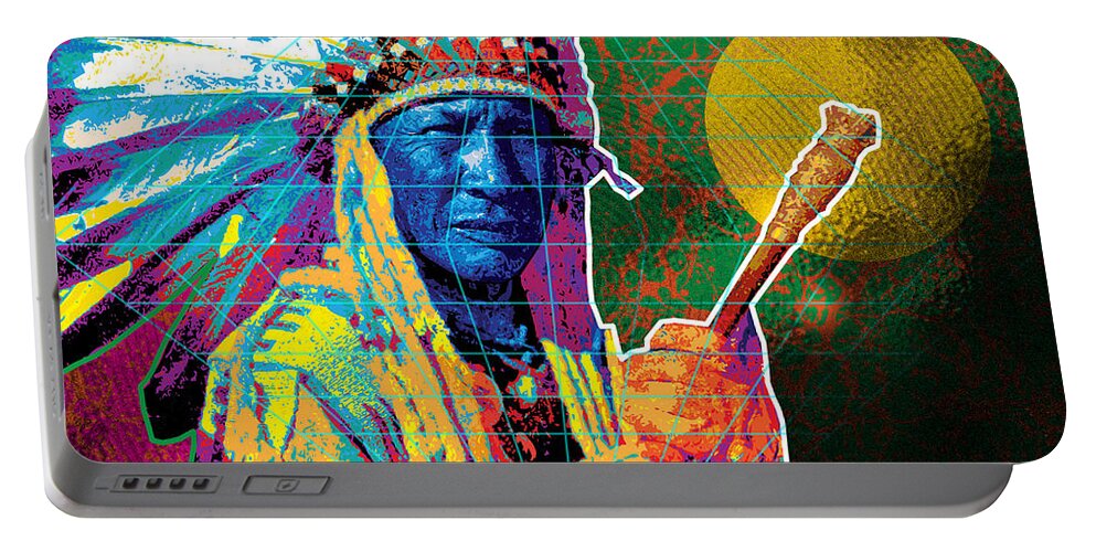 Gary Grayson Portable Battery Charger featuring the digital art Medicine Man by Gary Grayson