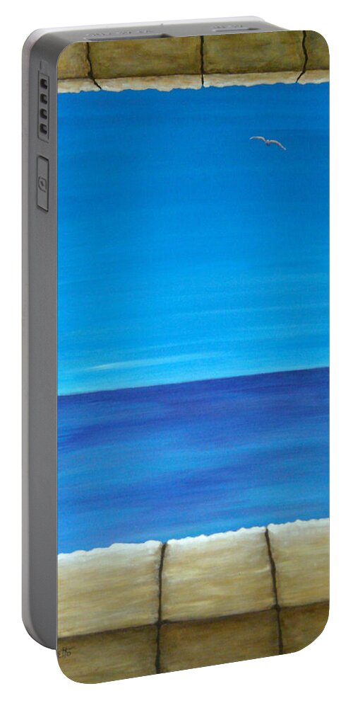 Pamela Allegretto Portable Battery Charger featuring the painting Meditation by Pamela Allegretto