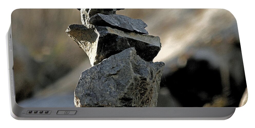 Rocks Portable Battery Charger featuring the photograph Art Rock by Eileen Gayle