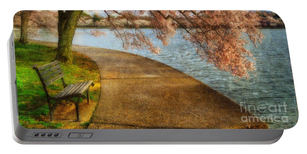 Bench Portable Battery Charger featuring the photograph Meet Me At Our Bench by Lois Bryan