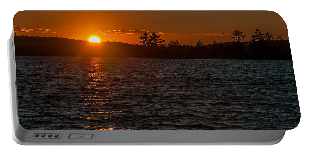 Brenda Portable Battery Charger featuring the photograph Melvin Bay Sunset by Brenda Jacobs