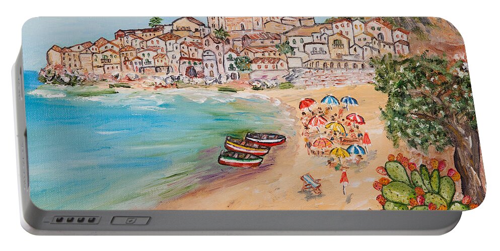 Loredana Messina Portable Battery Charger featuring the painting Memorie d'estate by Loredana Messina