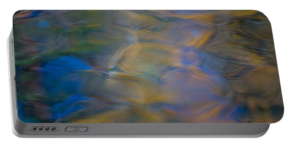 Abstract Portable Battery Charger featuring the photograph Merced River Reflections by Larry Marshall