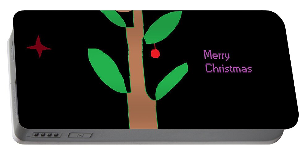 Christmas Cards Portable Battery Charger featuring the painting Merry Christmas by Anita Dale Livaditis
