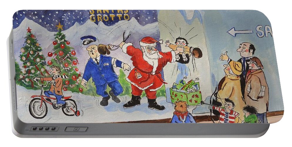 Christmas Card Portable Battery Charger featuring the painting Merry Christmas by Barry BLAKE