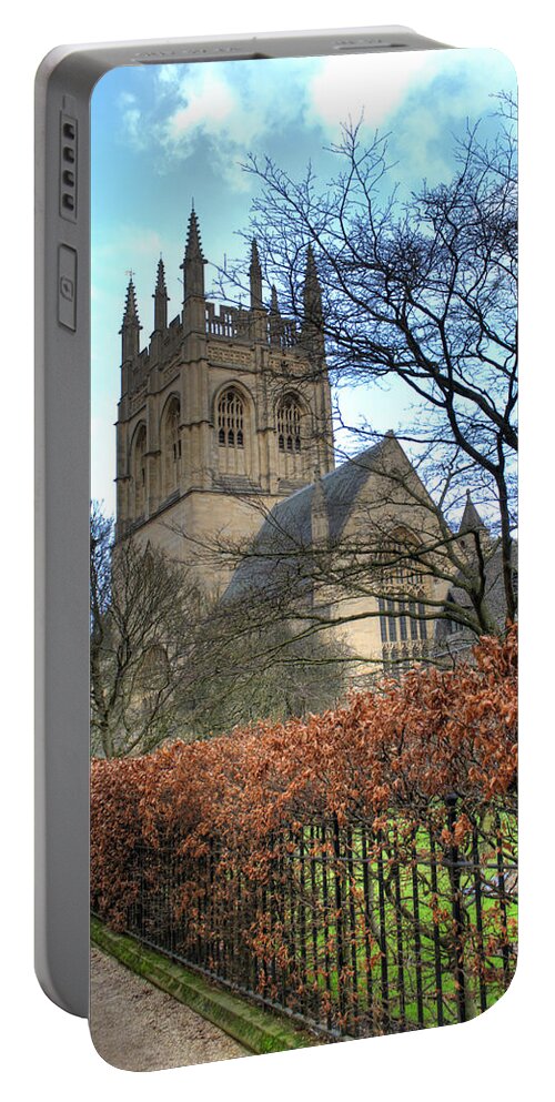 Oxford Portable Battery Charger featuring the photograph Merton college Chapel by Chris Day