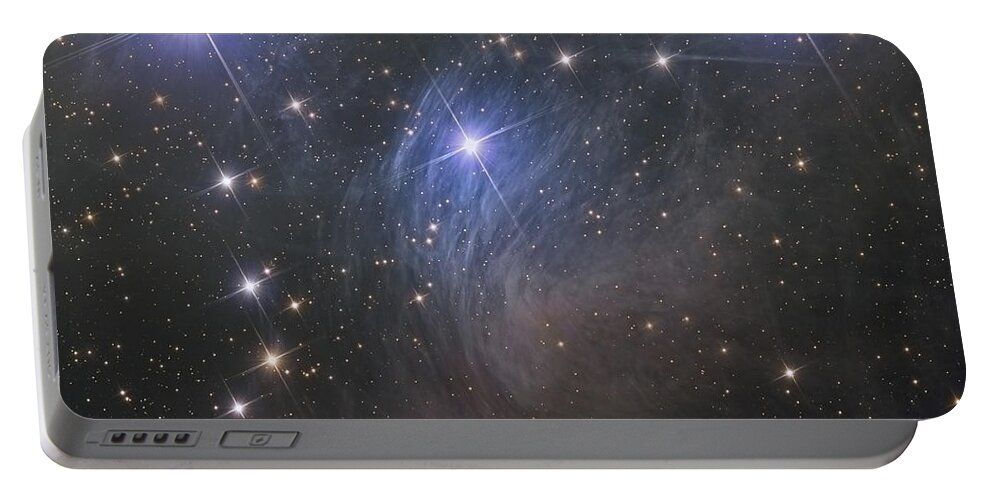 Stars Portable Battery Charger featuring the photograph Messier 45, The Pleiades, An Open Star by Reinhold Wittich