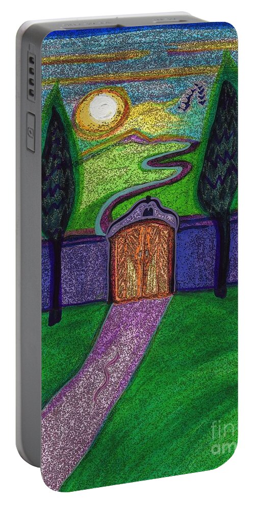 First Star Art Portable Battery Charger featuring the drawing Metaphor Door by jrr by First Star Art