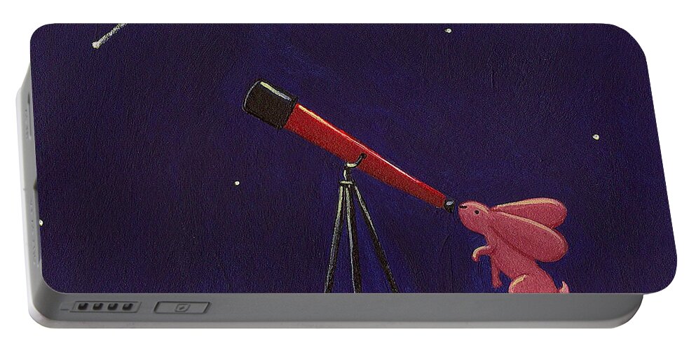 Meteor Portable Battery Charger featuring the painting Meteor Shower by Christy Beckwith