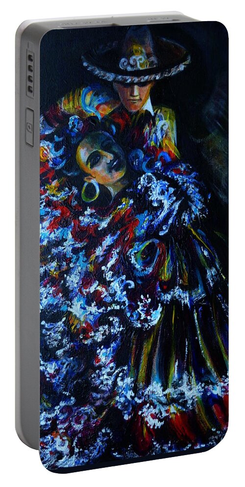 Travel Portable Battery Charger featuring the painting Mexican Velvet by Anna Duyunova
