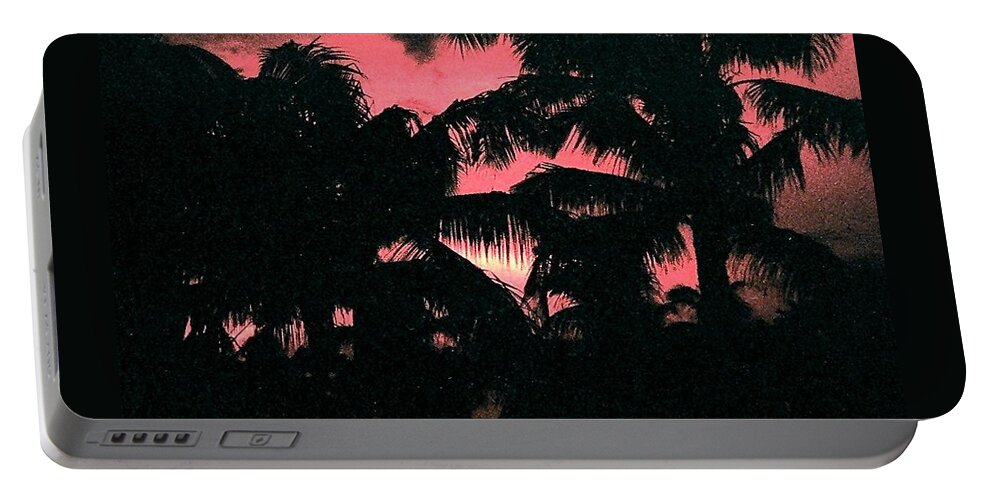 Sunset Portable Battery Charger featuring the photograph Miami Beach Sunset by Suzanne Berthier