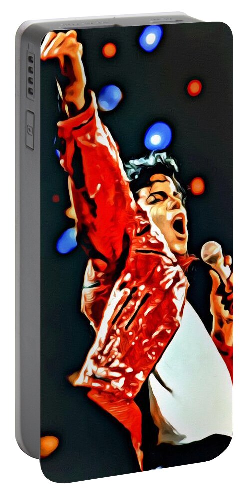 King Portable Battery Charger featuring the painting Michael by Florian Rodarte