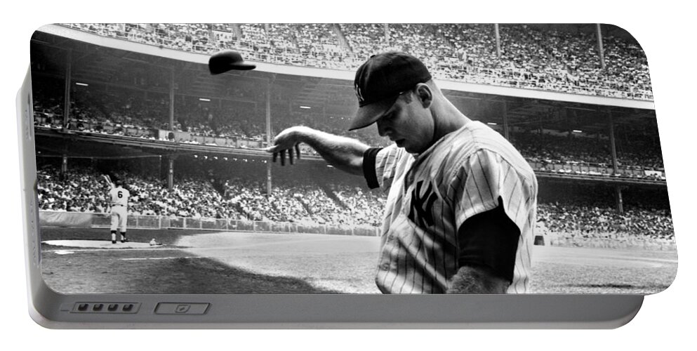 #faatoppicks Portable Battery Charger featuring the photograph Mickey Mantle by Gianfranco Weiss