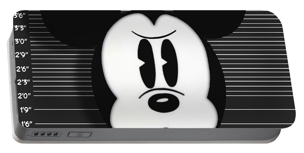Mickey Mouse Portable Battery Charger featuring the photograph Mickey Mouse Disney Mug Shot by Tony Rubino