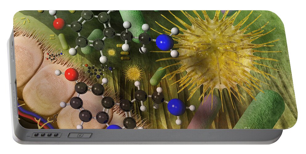 Microbiome Portable Battery Charger featuring the photograph Microbiome, Dopamine And Serotonin by Carol and Mike Werner