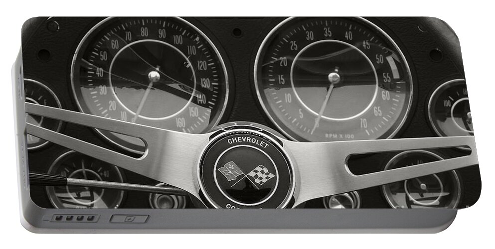 Chevrolet Portable Battery Charger featuring the photograph Mid Year Corvette Dash by Dennis Hedberg