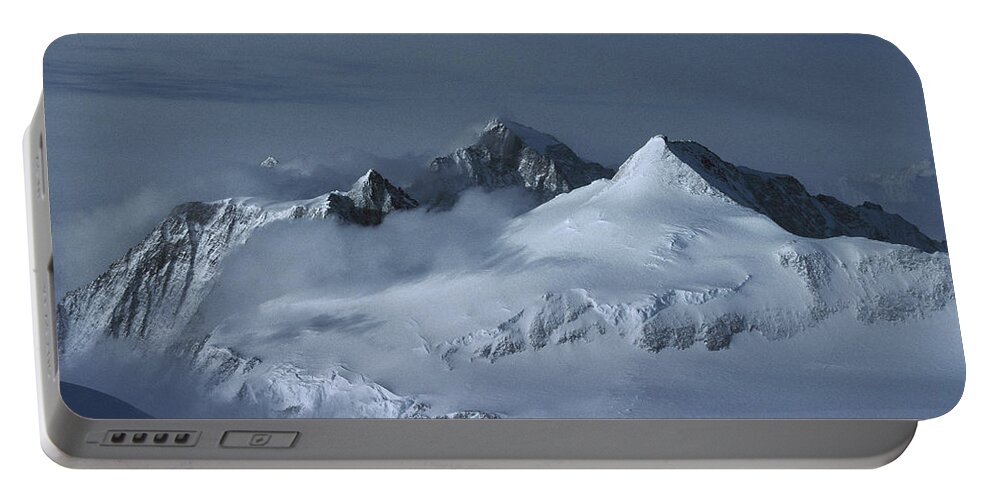 Feb0514 Portable Battery Charger featuring the photograph Midnigh Tview From Vinson Massif by Colin Monteath