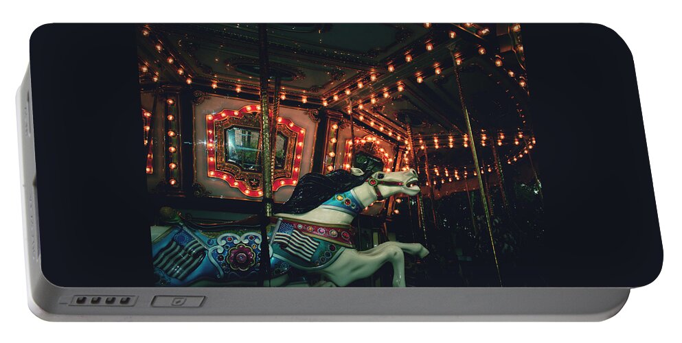 Carousel Portable Battery Charger featuring the photograph Midnight Dream by Yuka Kato