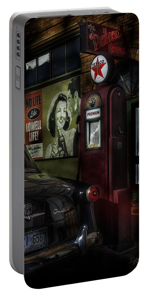 Lowell Portable Battery Charger featuring the photograph Midnight Fill Up by Gary Warnimont