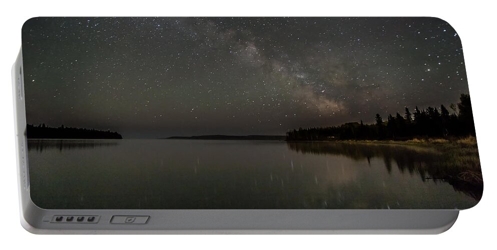 Astrophotography Portable Battery Charger featuring the photograph Milky Way in Brule Bay by Jakub Sisak