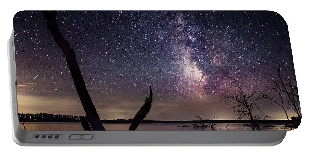 Lake Thompson Portable Battery Charger featuring the photograph Milky Way Tree by Aaron J Groen