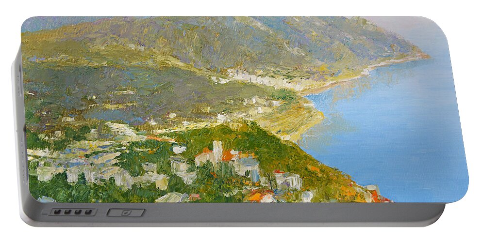 Landscape Portable Battery Charger featuring the painting Minori and Ravello Southern Italy by Dai Wynn
