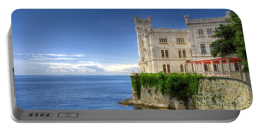 Miramare Portable Battery Charger featuring the photograph Miramare Castle side view by Ivan Slosar