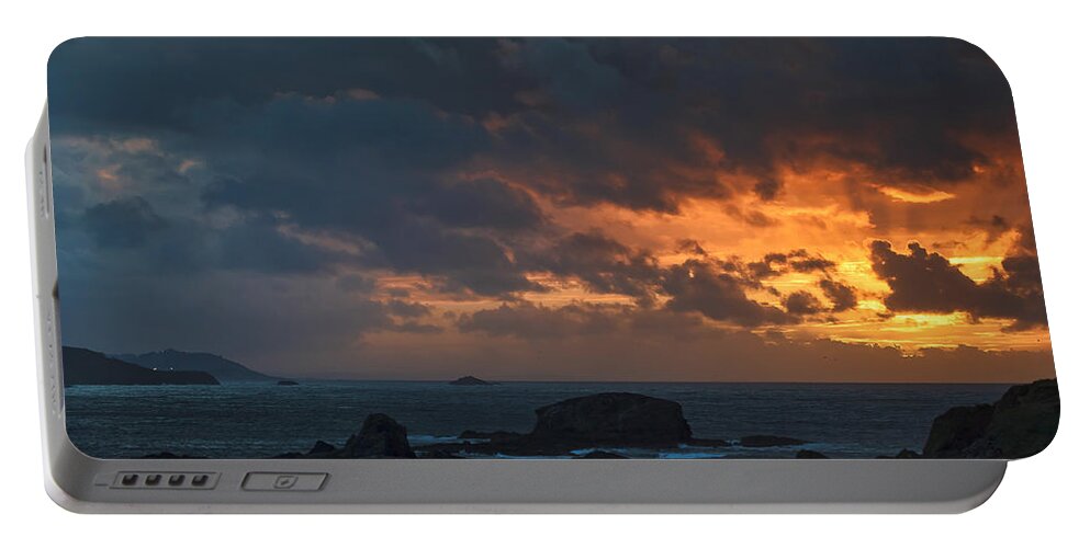 Seascape Portable Battery Charger featuring the photograph Mirandas Islands Galicia Spain by Pablo Avanzini