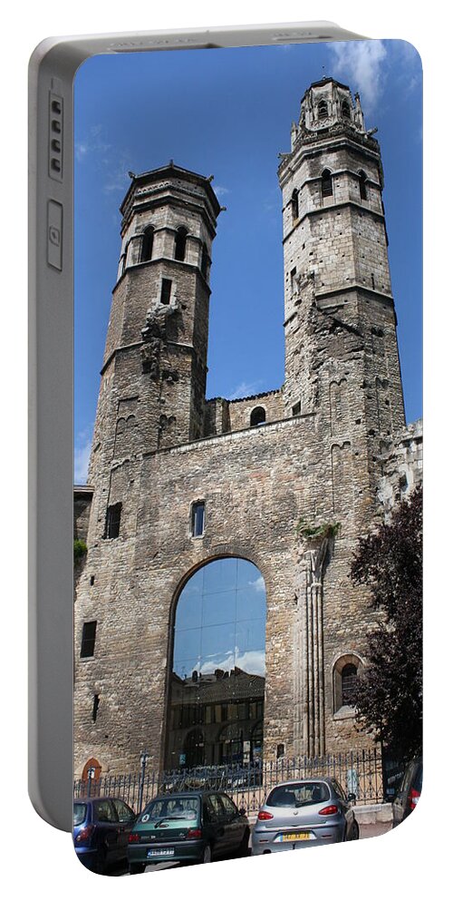 Church Portable Battery Charger featuring the photograph Mirrored Portal - Macon by Christiane Schulze Art And Photography