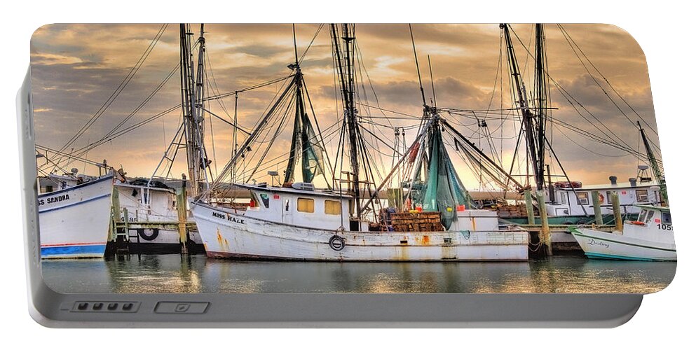 Shrimping Portable Battery Charger featuring the photograph Miss Hale Shrimp boat by Scott Hansen