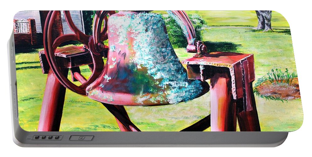 Bell Portable Battery Charger featuring the painting Mississippi Plantation Bell by Karl Wagner