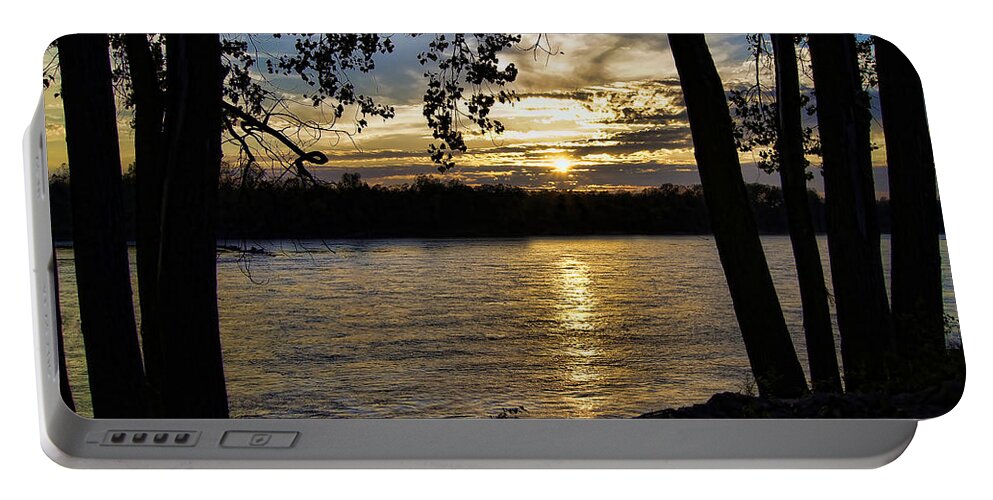 River Portable Battery Charger featuring the photograph Missouri River Sunset by Cricket Hackmann