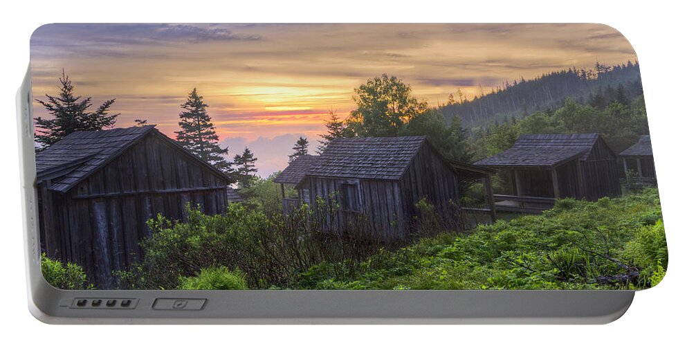 Appalachia Portable Battery Charger featuring the photograph Misty Dawn at Mt Le Conte by Debra and Dave Vanderlaan