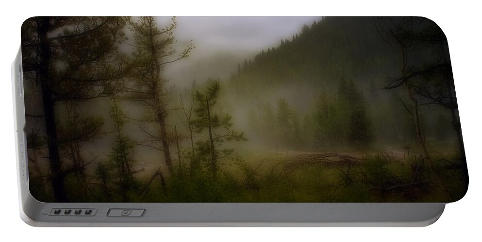 Colorado Portable Battery Charger featuring the photograph Misty Mountain by Ellen Heaverlo