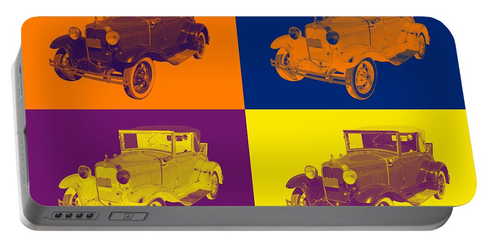 Model A Ford Portable Battery Charger featuring the photograph Model A Ford Roadster Convertible Antique Car by Keith Webber Jr