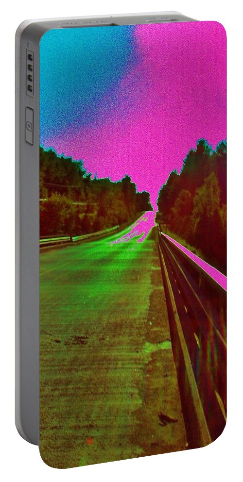 Abstract Portable Battery Charger featuring the photograph Moffit Bridge and Maple Ridge rd. by Daniel Thompson