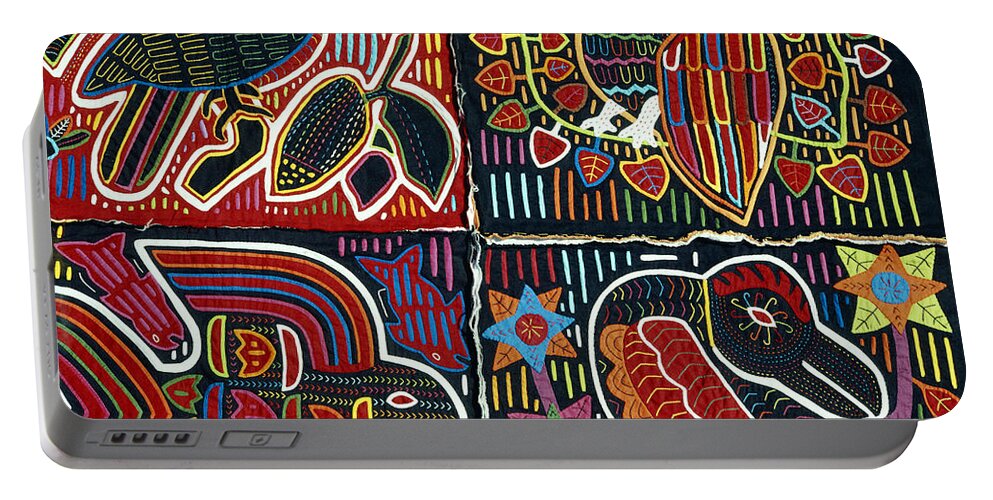 Applique Portable Battery Charger featuring the photograph Mola Textiles by George Holton