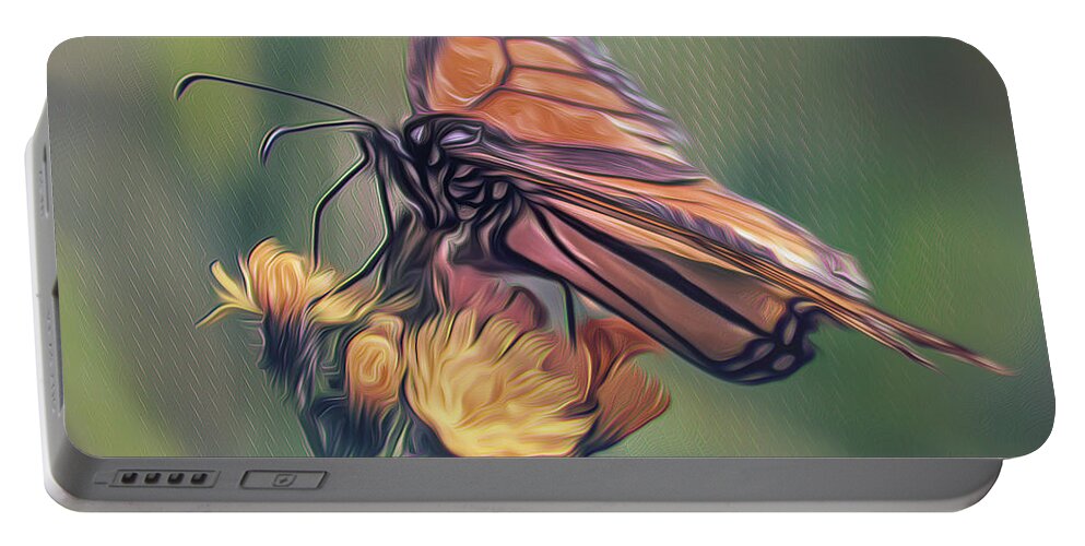 Butterfly Portable Battery Charger featuring the photograph Monarch Striations by Bill and Linda Tiepelman