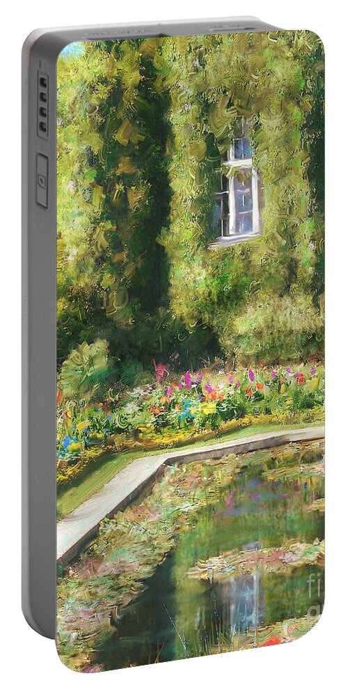 By Danella Students Portable Battery Charger featuring the painting Monet Hommage 1 by Theo Danella