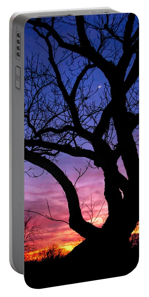 Moon Rise Portable Battery Charger featuring the photograph Moon Rise by Lucy VanSwearingen