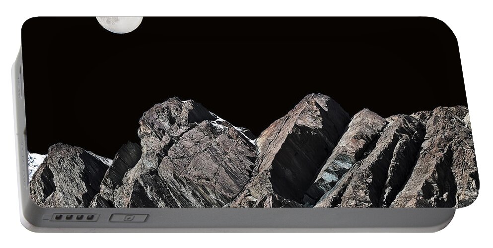 Travel Portable Battery Charger featuring the photograph Moonlight in the Alps by Elvis Vaughn