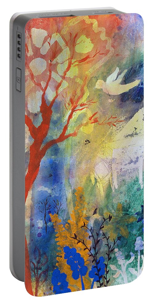 Moonlight Serenade Portable Battery Charger featuring the painting Moonlight Serenade by Robin Pedrero