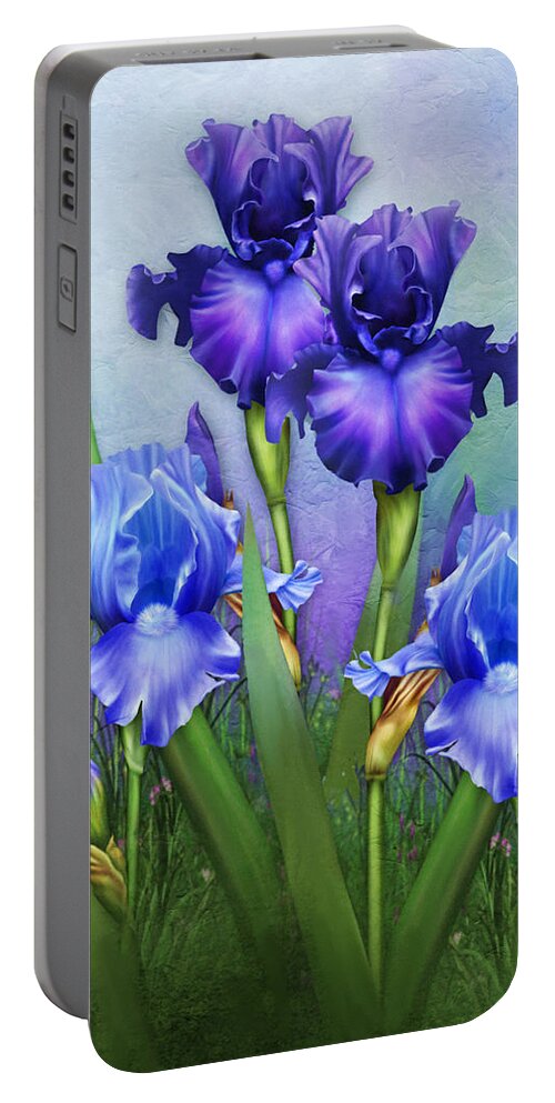 Impressionism Portable Battery Charger featuring the mixed media Morning Glory by Georgiana Romanovna