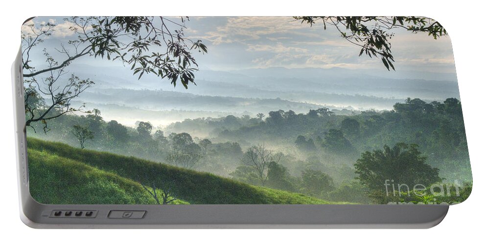 Landscape Portable Battery Charger featuring the photograph Morning Mist by Heiko Koehrer-Wagner