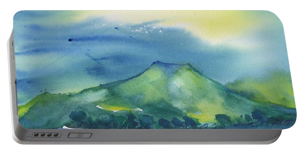 Morning Over The Mountain Portable Battery Charger featuring the painting Morning Over The Mountain by Frank Bright