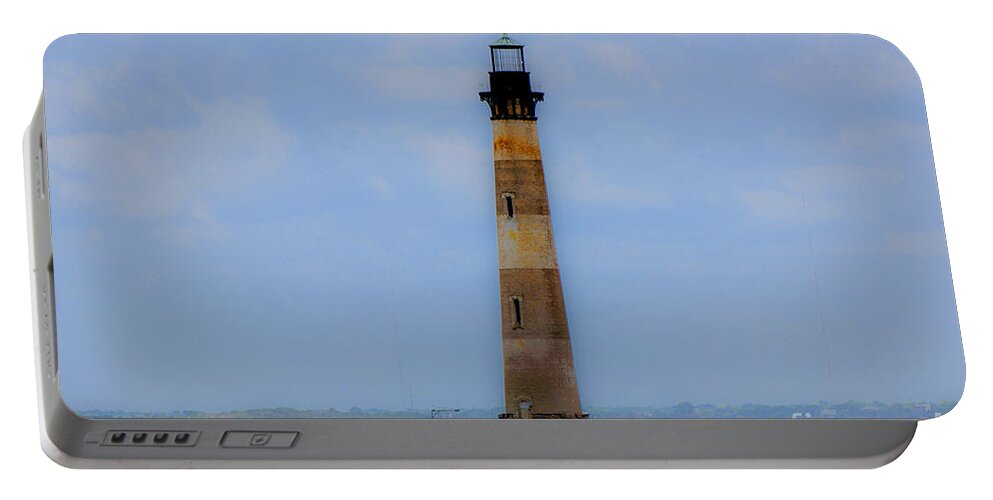 Morris Island Lighthouse Portable Battery Charger featuring the photograph Sand Sea and Whimsey by Dale Powell