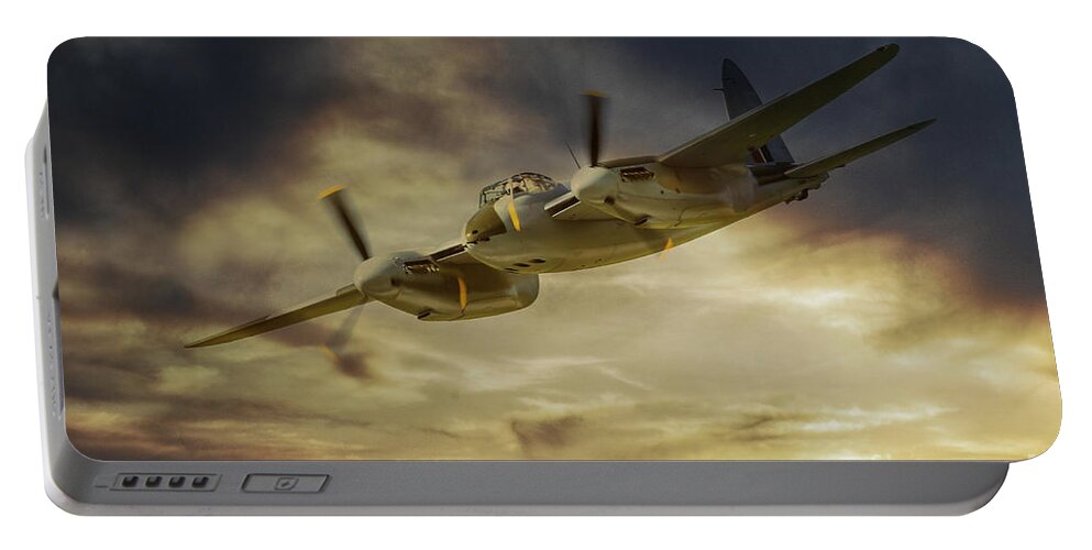 De Havilland Mosquito Portable Battery Charger featuring the digital art Mosquito by Airpower Art