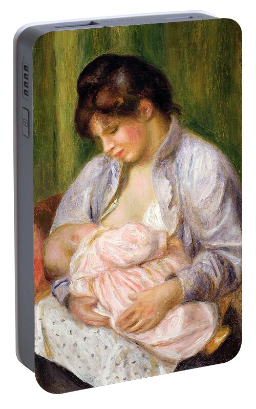 Suckling Portable Battery Charger featuring the painting Mother And Child by Pierre Auguste Renoir