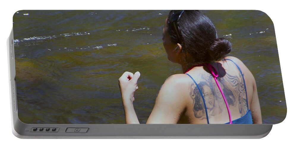 Floyd Snyder Portable Battery Charger featuring the photograph Mother Daughter Body Art by Floyd Snyder