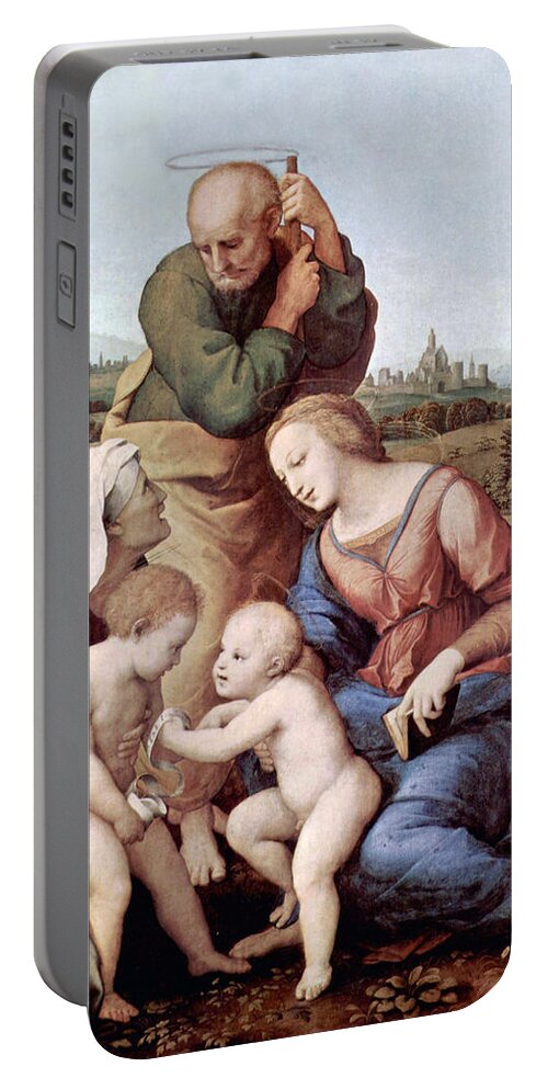 Holy Portable Battery Charger featuring the painting Motherhood by Munir Alawi